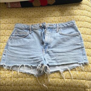 Forever 21 Light Blue Frayed Denim Shorts